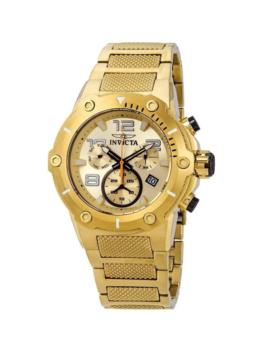 NWT Invicta Speedway Chronograph Champagne Dial Gold Ion-plated Men's Watch